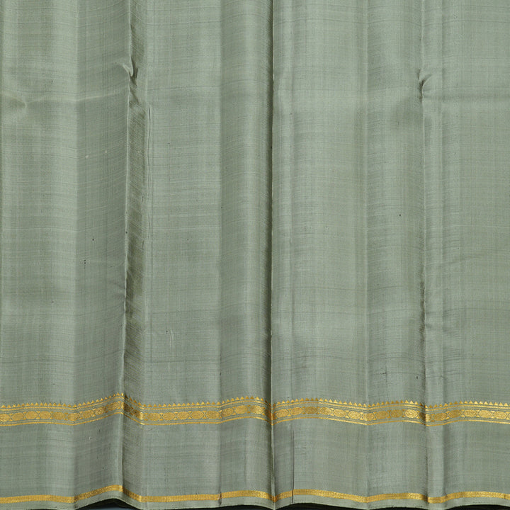 Hayagrivas Handloom Black Kanjivaram Silk Saree with Elephant Grey Border KBE2483C8-10