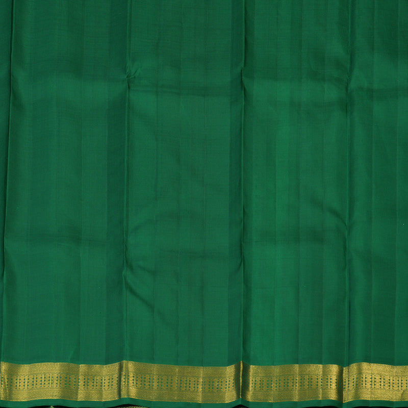 Hayagrivas Handloom Mambazham Orange Kanjivaram Silk Saree with Dark Green Border KBE2488C1-2