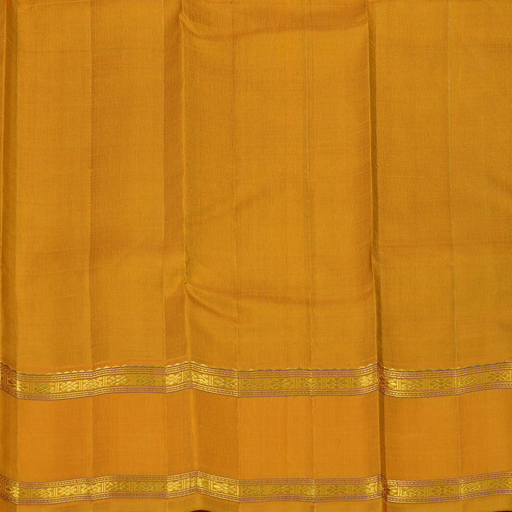 Hayagrivas Handloom Kanchana Brown Kanjivaram Silk Saree with Mustard Yellow Border KBE2489C9-1