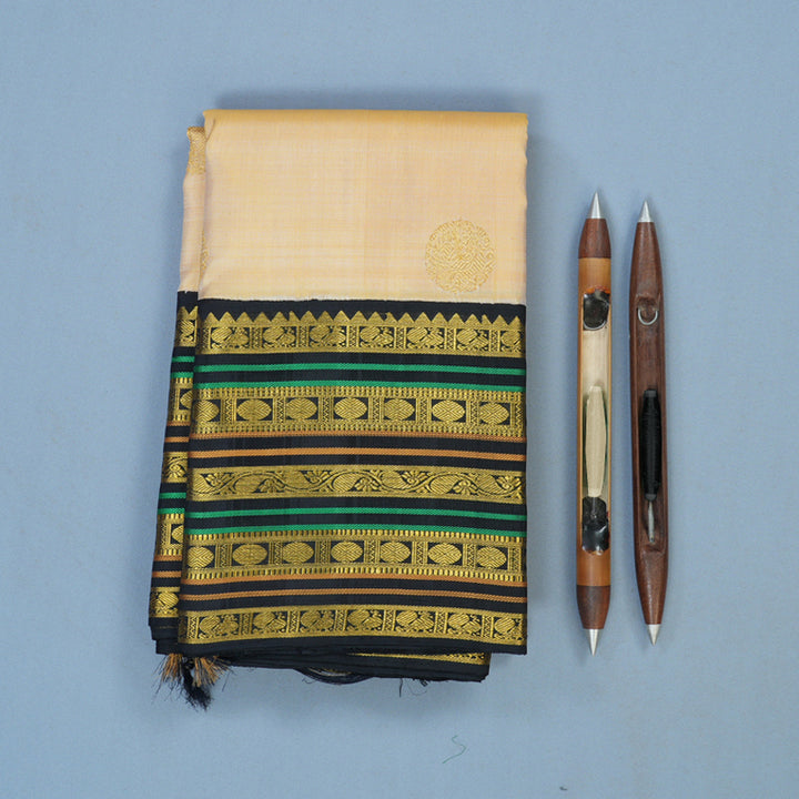 Hayagrivas Handloom Sandal Kanjivaram Silk Saree with Karum Neelam Border KBE2492C13-1