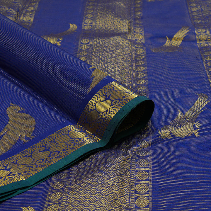 Hayagrivas Handloom Dark Blue Kanjivaram Silk Saree KBE2493C3-2