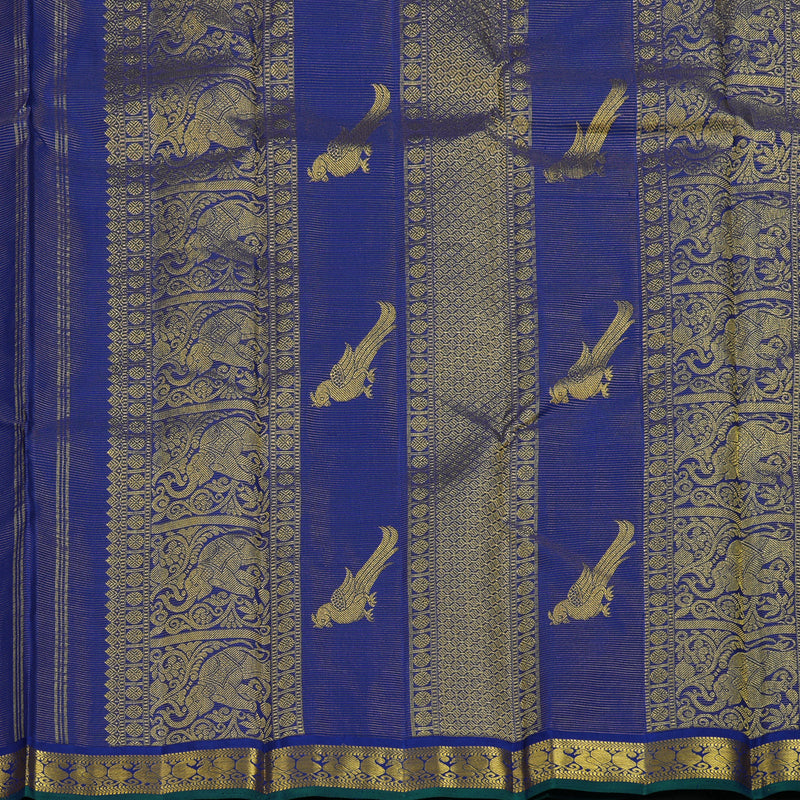 Hayagrivas Handloom Dark Blue Kanjivaram Silk Saree KBE2493C3-2