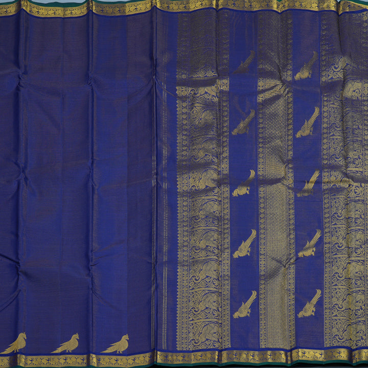 Hayagrivas Handloom Dark Blue Kanjivaram Silk Saree KBE2493C3-2