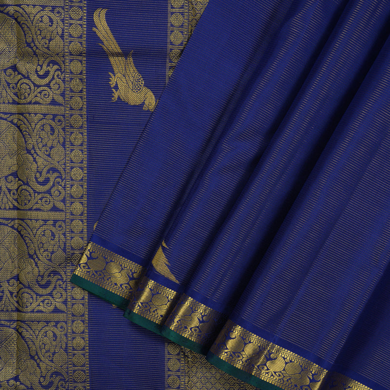 Hayagrivas Handloom Dark Blue Kanjivaram Silk Saree KBE2493C3-2
