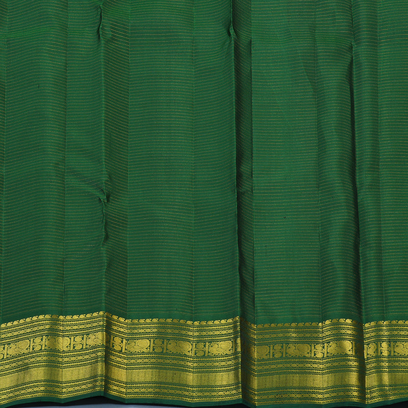 Hayagrivas Handloom Dark Green Kanjivaram Silk Saree KBE2493C6-3