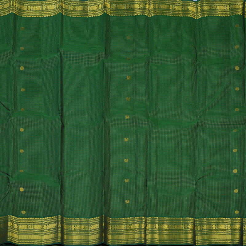 Hayagrivas Handloom Dark Green Kanjivaram Silk Saree KBE2493C6-3
