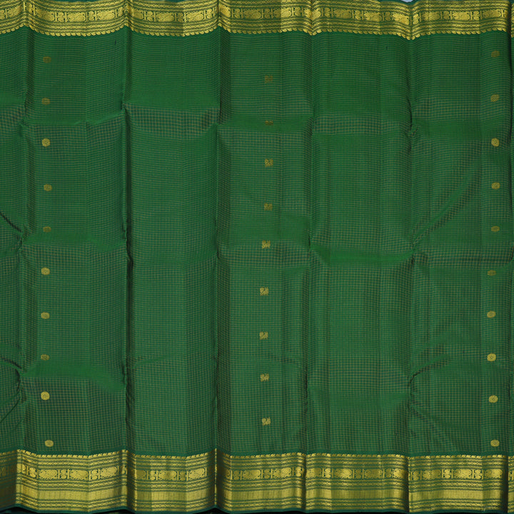 Hayagrivas Handloom Dark Green Kanjivaram Silk Saree KBE2493C6-3