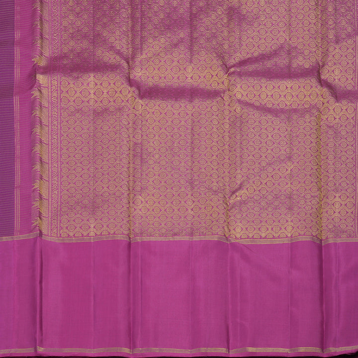 Hayagrivas Handloom Purple Kanjivaram Silk Saree with Magenta Border KBE2493C7-1