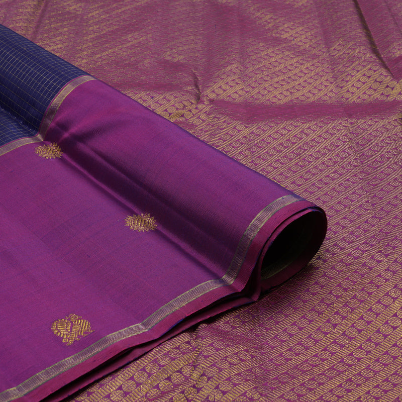 Hayagrivas Handloom Deep Violet Kanjivaram Silk Saree with Purple Border KBE2493C7-2