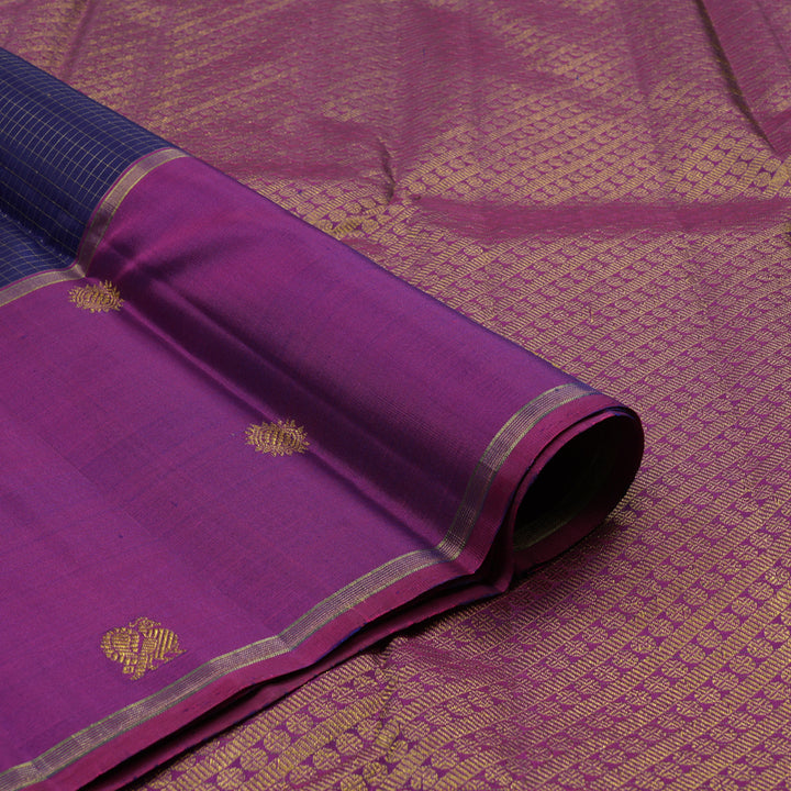 Hayagrivas Handloom Deep Violet Kanjivaram Silk Saree with Purple Border KBE2493C7-2
