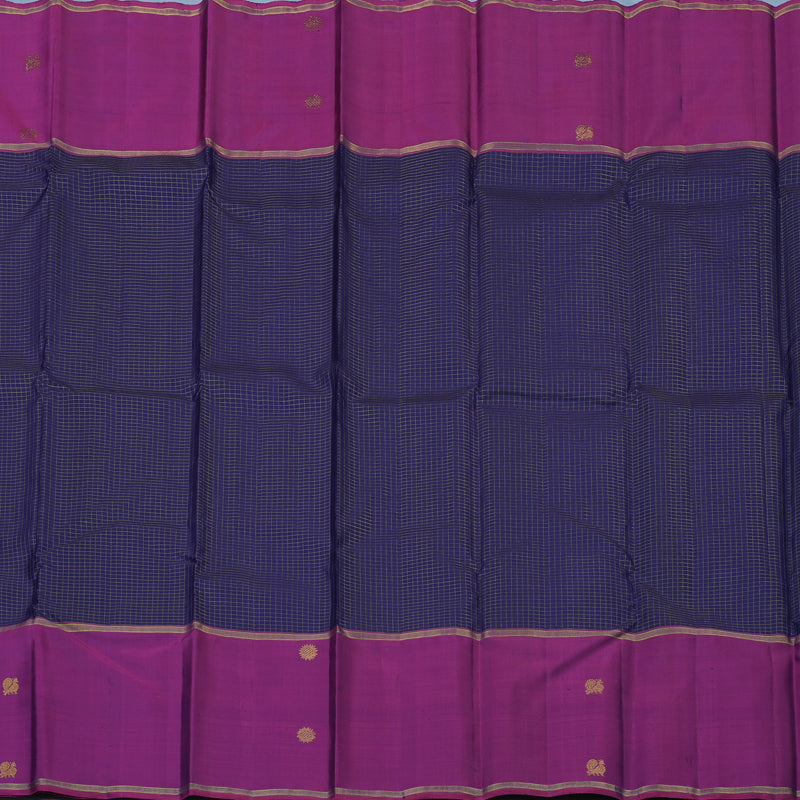 Hayagrivas Handloom Deep Violet Kanjivaram Silk Saree with Purple Border KBE2493C7-2