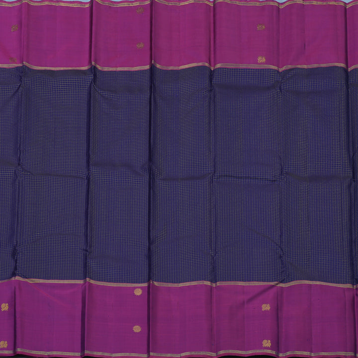Hayagrivas Handloom Deep Violet Kanjivaram Silk Saree with Purple Border KBE2493C7-2
