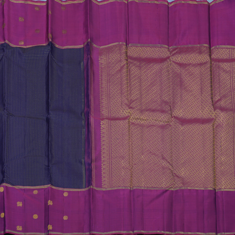 Hayagrivas Handloom Deep Violet Kanjivaram Silk Saree with Purple Border KBE2493C7-2