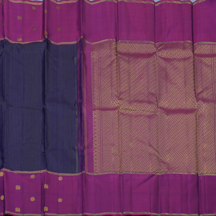 Hayagrivas Handloom Deep Violet Kanjivaram Silk Saree with Purple Border KBE2493C7-2