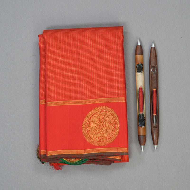 Hayagrivas Handloom Red Kanjivaram Silk Saree KBE2493C7-3