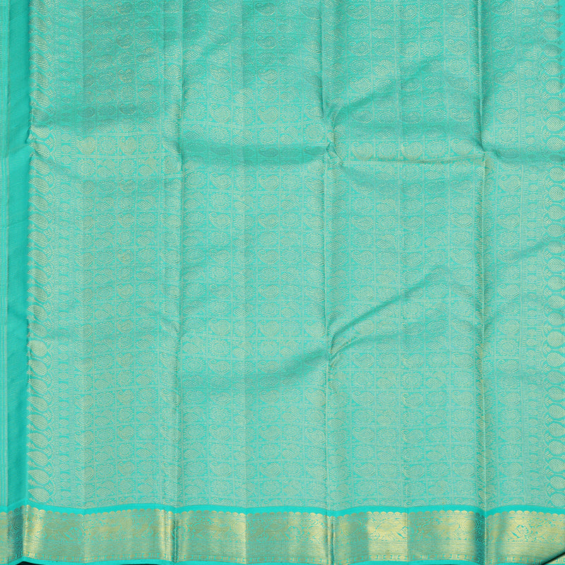 Hayagrivas Handloom Magenta Pink Kanjivaram Silk Saree with Bright Teal Border KBE2493C9-1