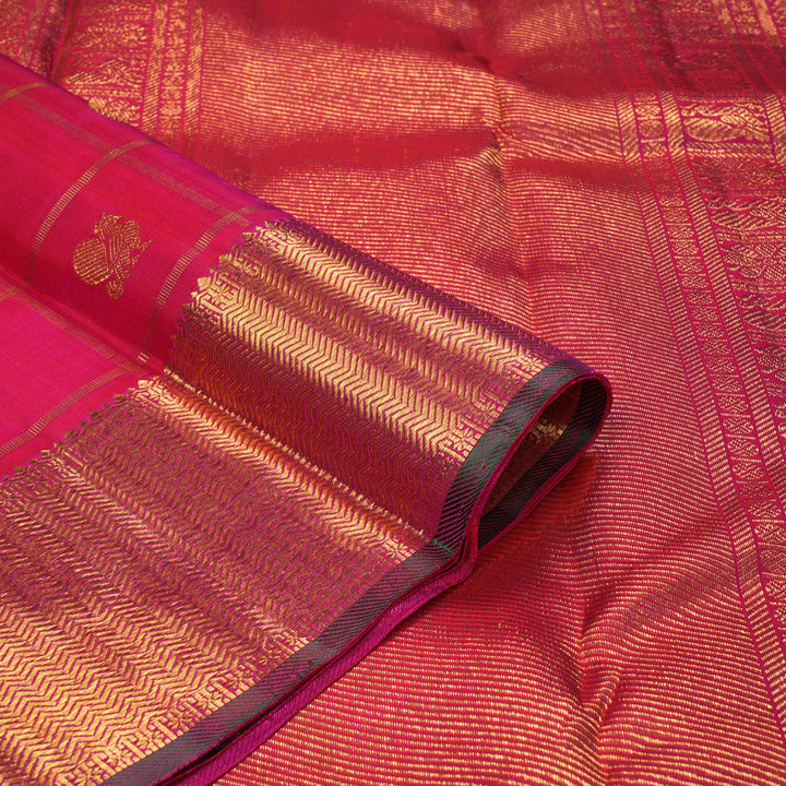 Hayagrivas Handloom Rani Pink Kanjivaram Silk Saree KBE2495C2-1