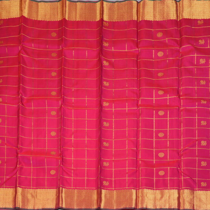 Hayagrivas Handloom Rani Pink Kanjivaram Silk Saree KBE2495C2-1