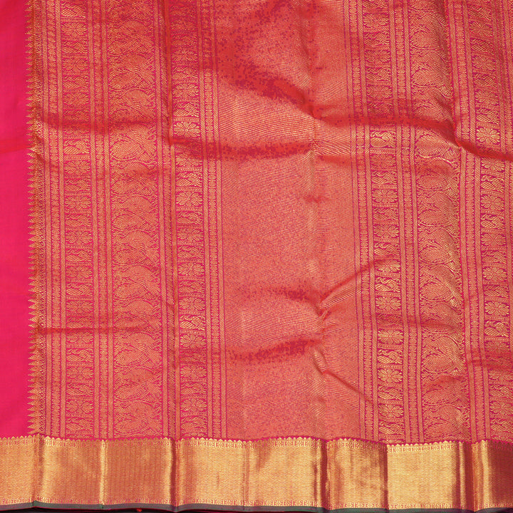Hayagrivas Handloom Rani Pink Kanjivaram Silk Saree KBE2495C2-1