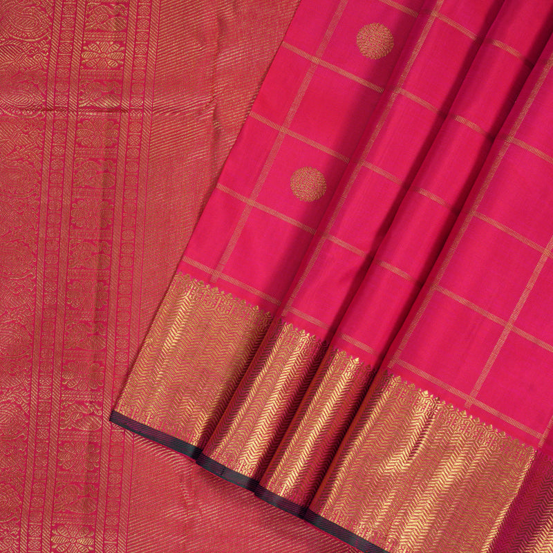 Hayagrivas Handloom Rani Pink Kanjivaram Silk Saree KBE2495C2-1