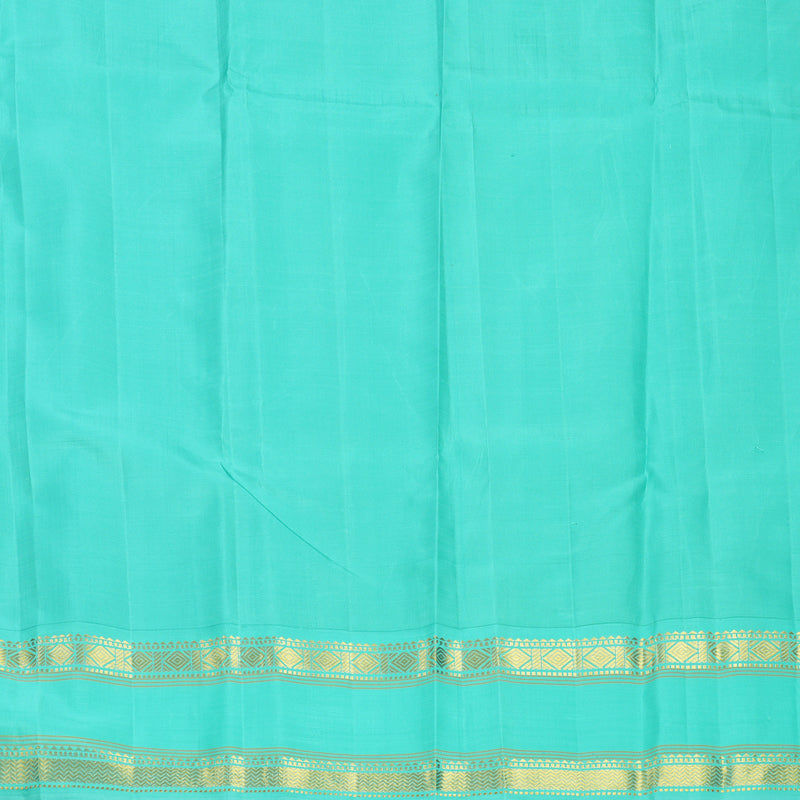 Hayagrivas Handloom Dark Purple Kanjivaram Silk Saree with Bright Teal Border KBE2497C1-3