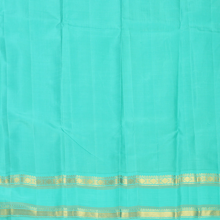 Hayagrivas Handloom Dark Purple Kanjivaram Silk Saree with Bright Teal Border KBE2497C1-3