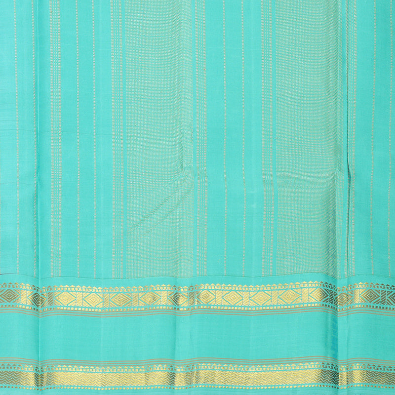 Hayagrivas Handloom Dark Purple Kanjivaram Silk Saree with Bright Teal Border KBE2497C1-3