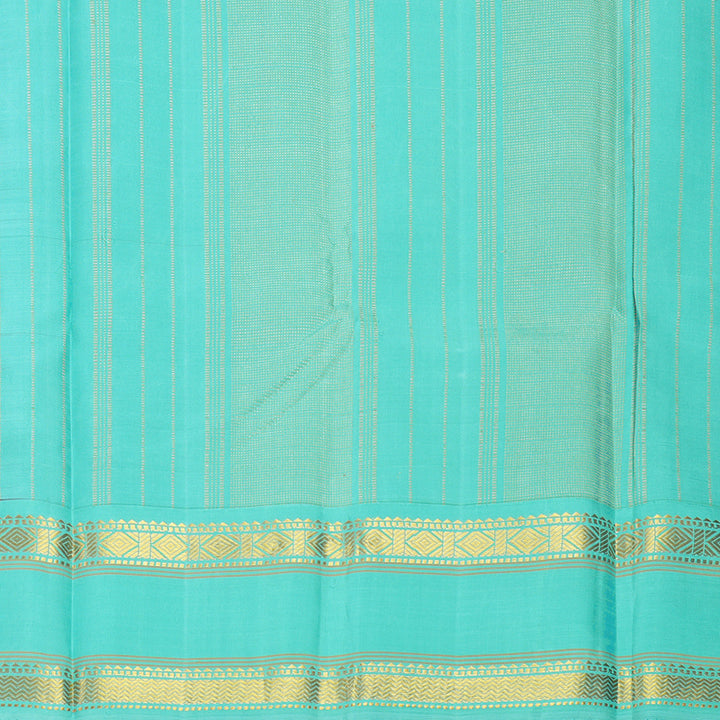 Hayagrivas Handloom Dark Purple Kanjivaram Silk Saree with Bright Teal Border KBE2497C1-3