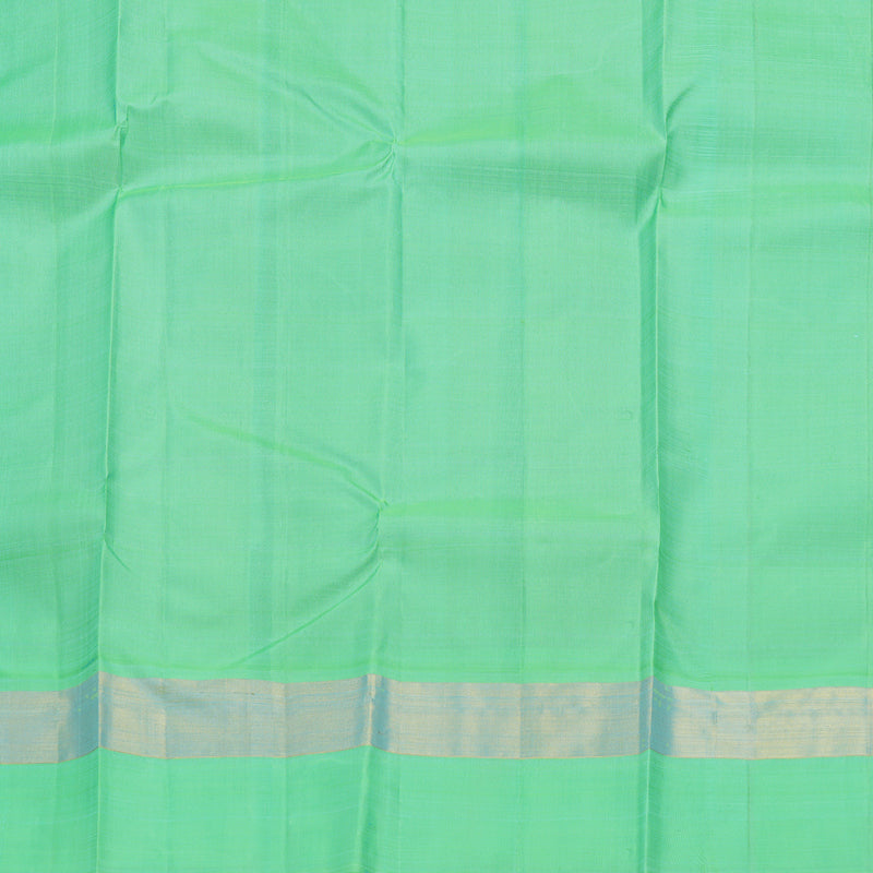 Hayagrivas Handloom Blue Kanjivaram Silk Saree with Sea Green Border KBE2497C2-1