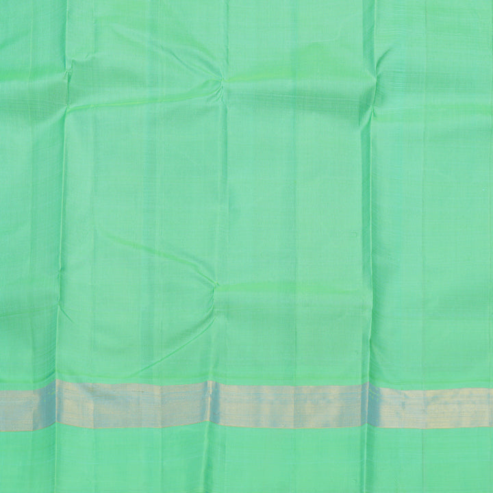 Hayagrivas Handloom Blue Kanjivaram Silk Saree with Sea Green Border KBE2497C2-1