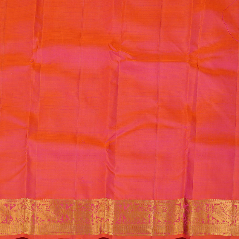 Hayagrivas Orangish Pink Handloom Kanjivaram Silk Saree KBE24D4-1
