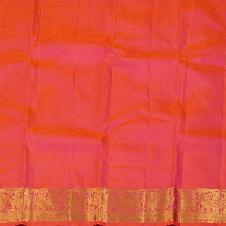 Hayagrivas Orangish Pink Handloom Kanjivaram Silk Saree KBE24D4-1
