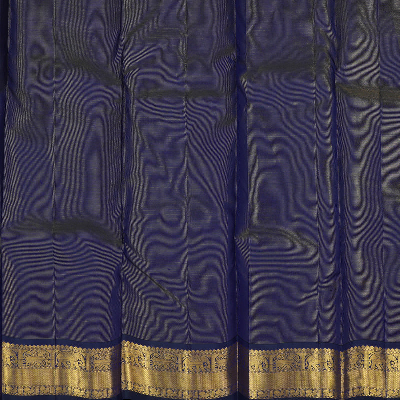 Hayagrivas Handloom Pastel Green Kanjivaram Silk Saree with Midnight Blue Border KBE2500C4-2