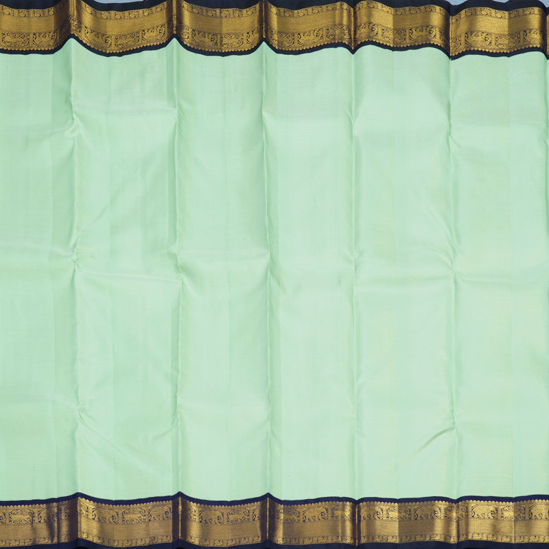 Hayagrivas Handloom Pastel Green Kanjivaram Silk Saree with Midnight Blue Border KBE2500C4-2