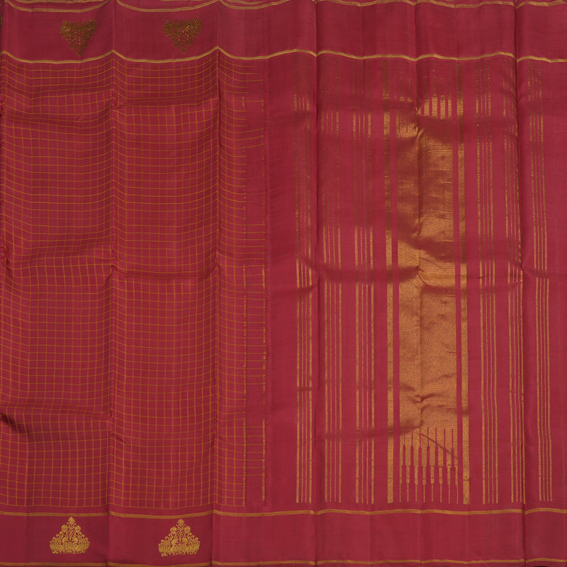 Hayagrivas Handloom Maroon Kanjivaram Silk Saree KBE2505C1-1