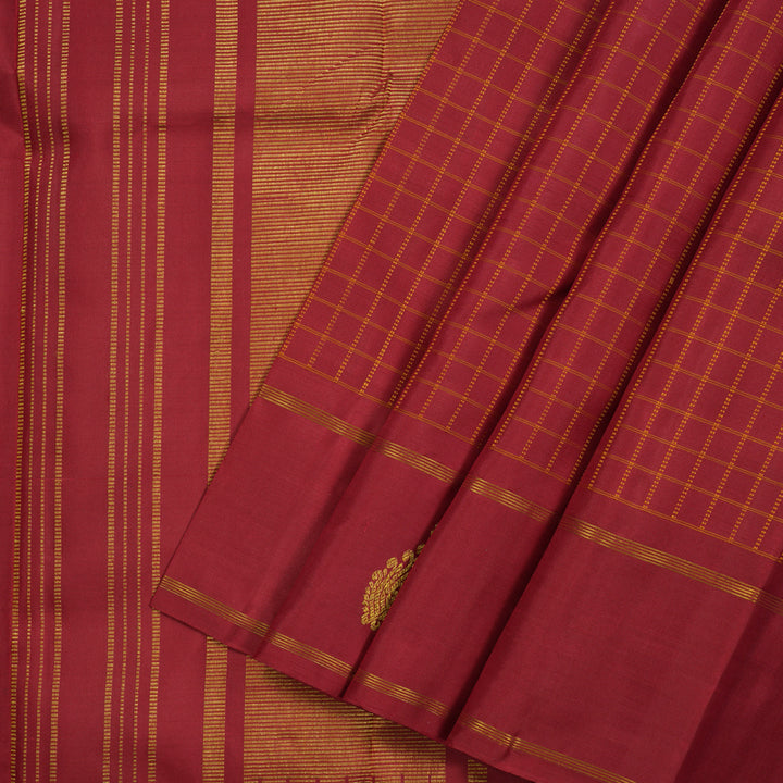 Hayagrivas Handloom Maroon Kanjivaram Silk Saree KBE2505C1-1