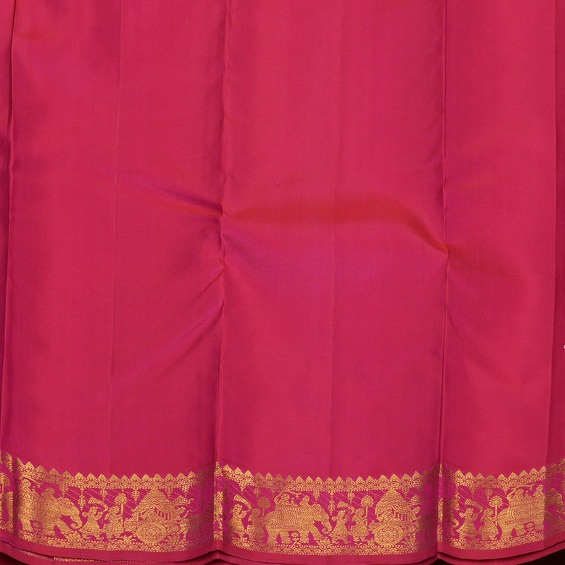 Hayagrivas Handloom Rani Pink Kanjivaram Silk Saree KBE2505C2-1
