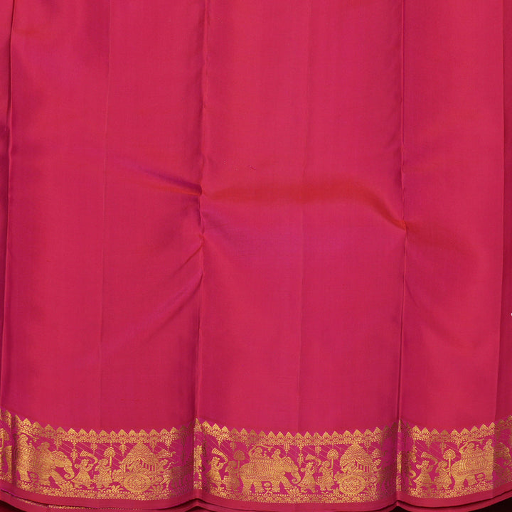 Hayagrivas Handloom Rani Pink Kanjivaram Silk Saree KBE2505C2-1