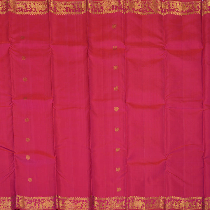Hayagrivas Handloom Rani Pink Kanjivaram Silk Saree KBE2505C2-1