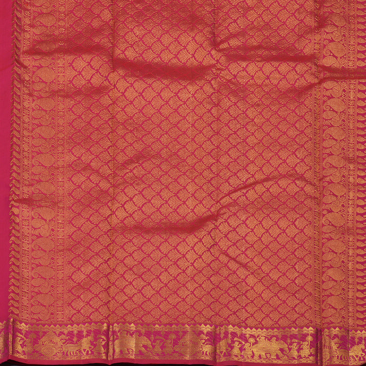 Hayagrivas Handloom Rani Pink Kanjivaram Silk Saree KBE2505C2-1