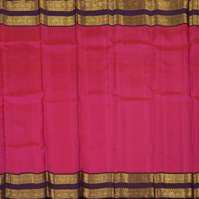 Hayagrivas Handloom Dark Pink Kanjivaram Silk Saree with Dark Purple Border KBE2507C2-3