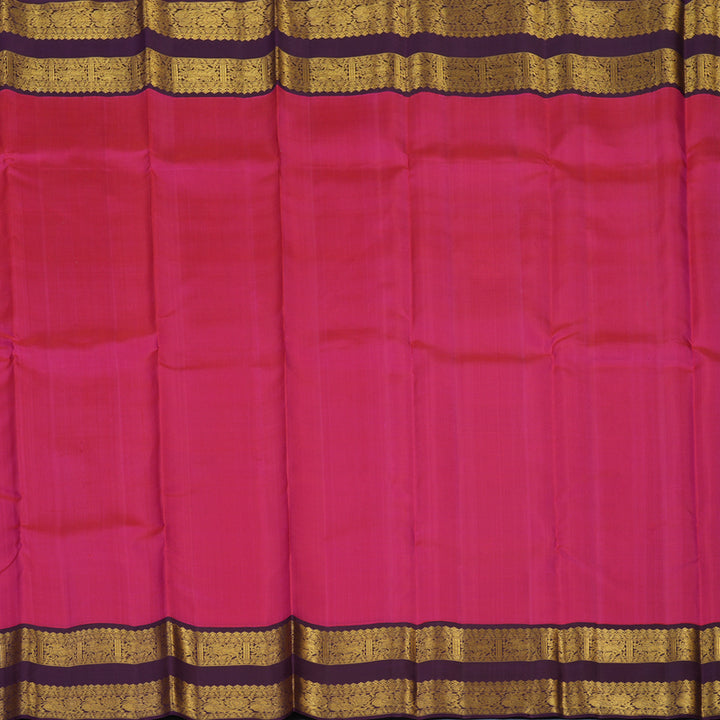 Hayagrivas Handloom Dark Pink Kanjivaram Silk Saree with Dark Purple Border KBE2507C2-3