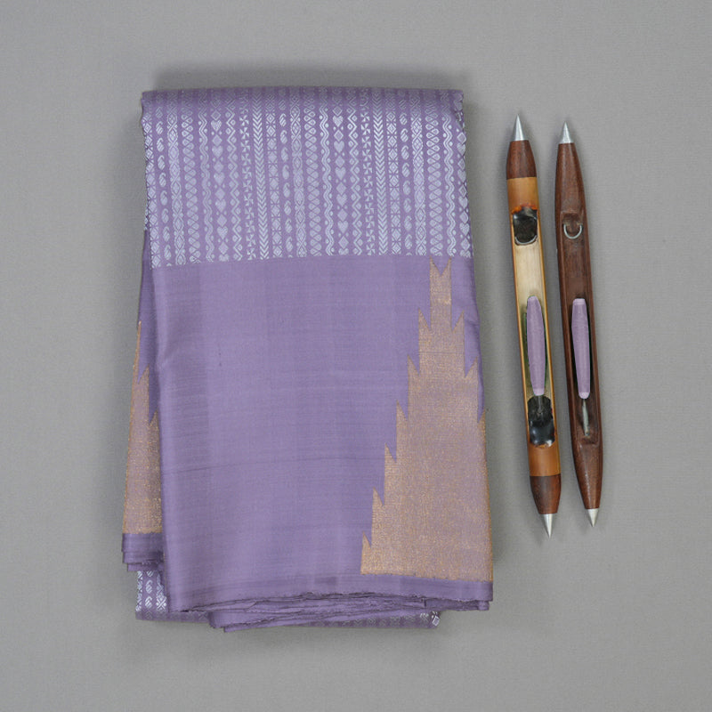Hayagrivas Handloom Lilac Kanjivaram Silk Saree KBE2507C3-1