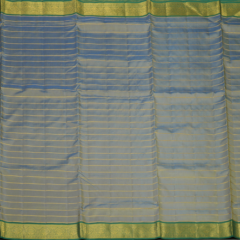 Hayagrivas Handloom Dual Toned Blue & Yellow Ten Yards Silk Saree KBE2509C1-1
