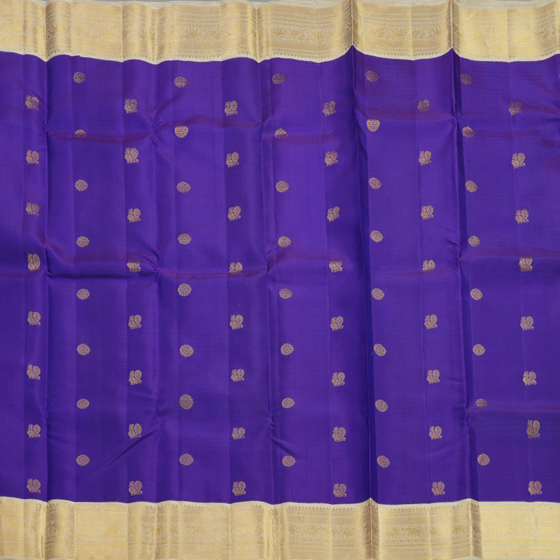 Hayagrivas Handloom Purple Kanjivaram Silk Saree with Beige Border KBE2510C3-1