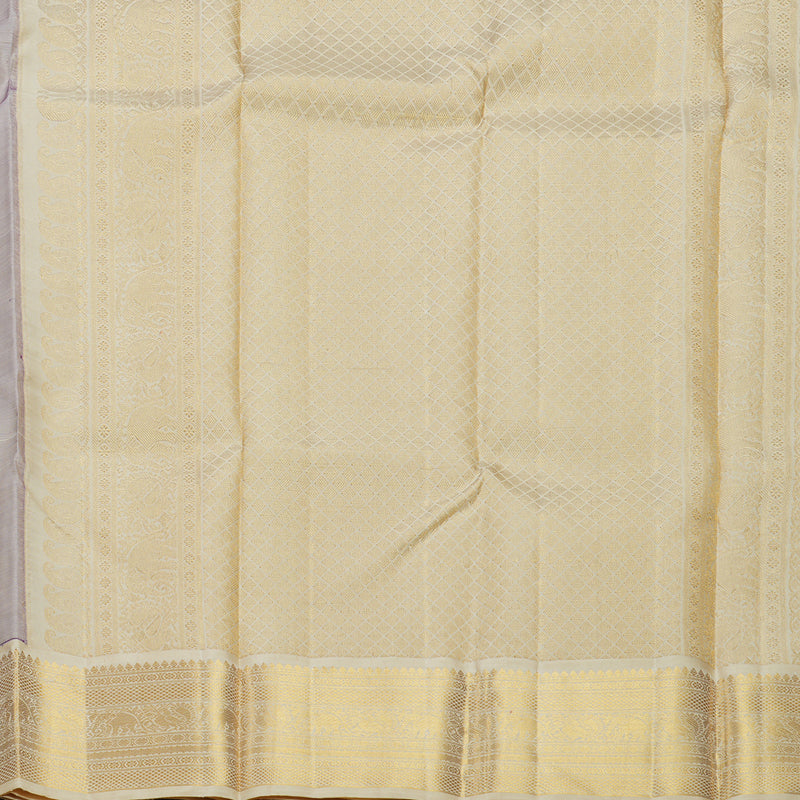 Hayagrivas Handloom Purple Kanjivaram Silk Saree with Beige Border KBE2510C3-1
