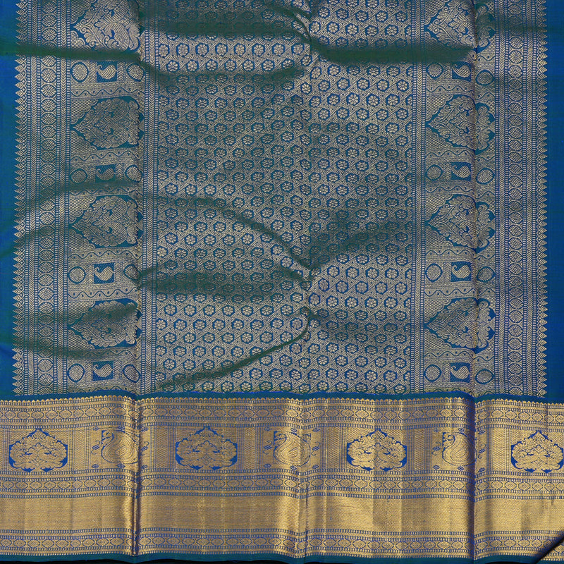 Hayagrivas Handloom Mambazham Orange Kanjivaram Silk Saree with Mayilkazhuthu Border KBE2510C3-2
