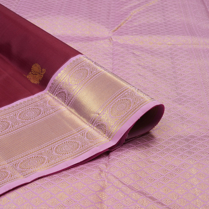 Hayagrivas Handloom Cherry Red Kanjivaram Silk Saree with Rose Pink Border KBE2510C3-3