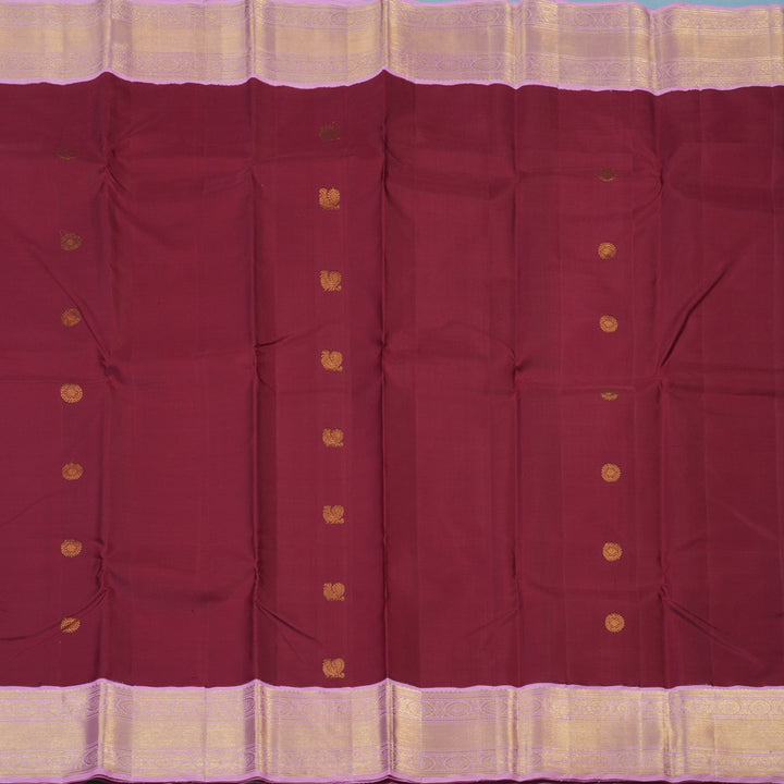 Hayagrivas Handloom Cherry Red Kanjivaram Silk Saree with Rose Pink Border KBE2510C3-3
