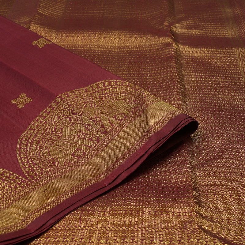 Hayagrivas Handloom Maroon Kanjivaram Silk Saree KBE2512C2-1